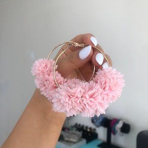 Flower Detail Hoop Earrings